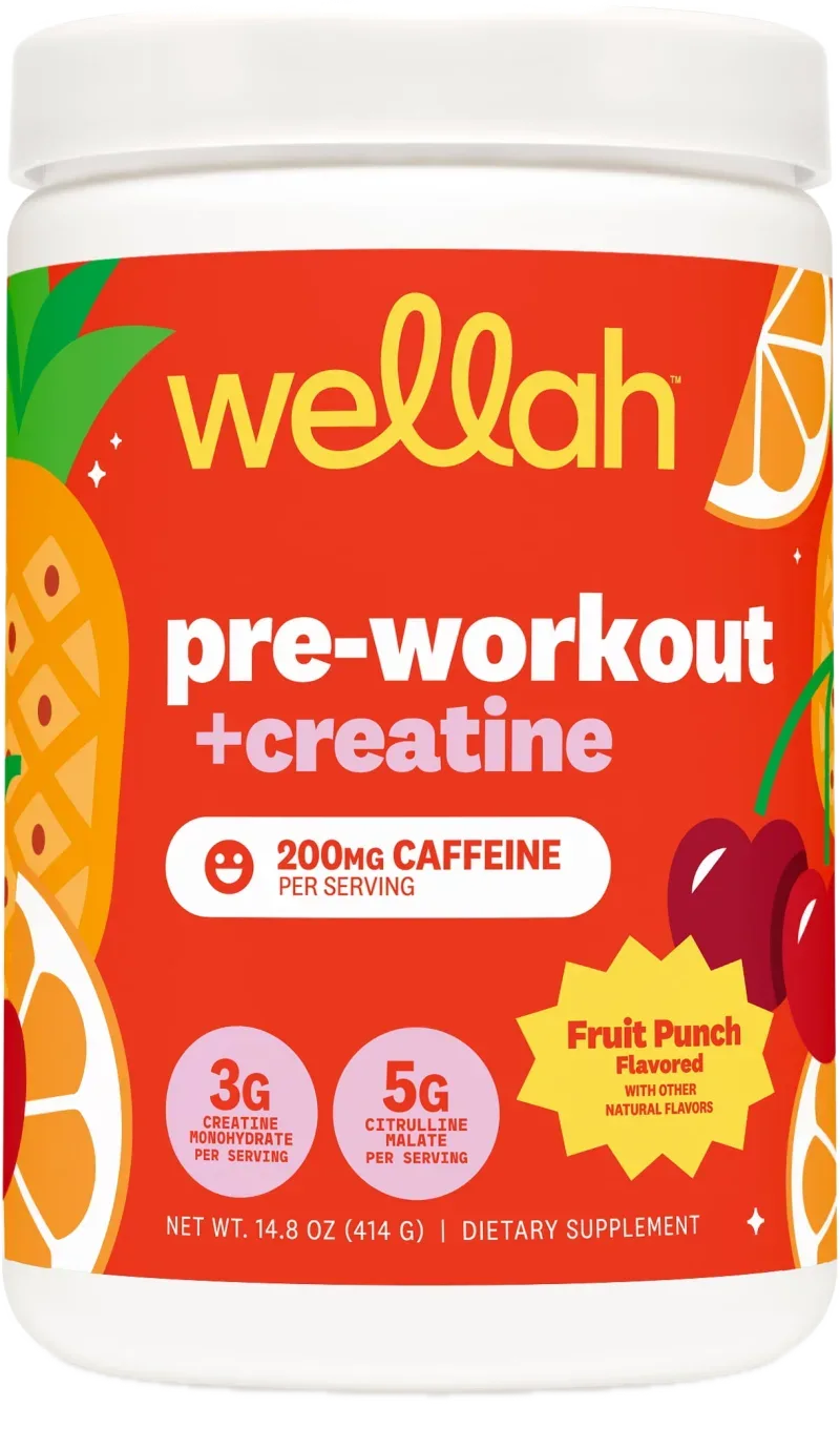 Wellah Pre-Workout Creatine Powder Fruit Punch